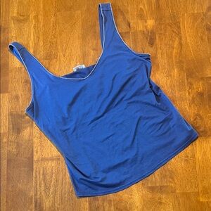 Ecru Navy Blue Tank Top
